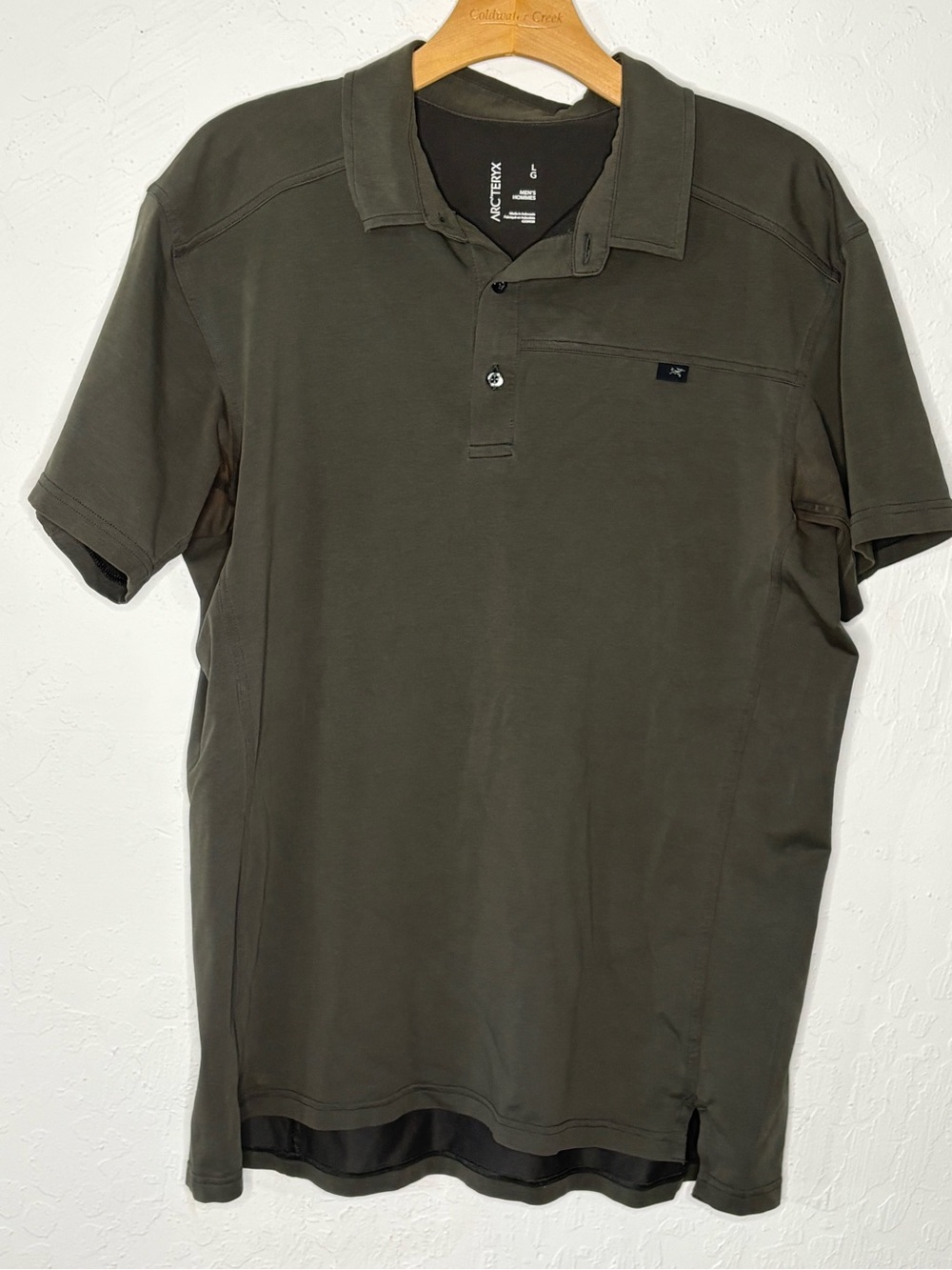Arcteryx Captive Polo Shirt Mens Large L Gray SS Tech Stretch Hiking Gorpcore